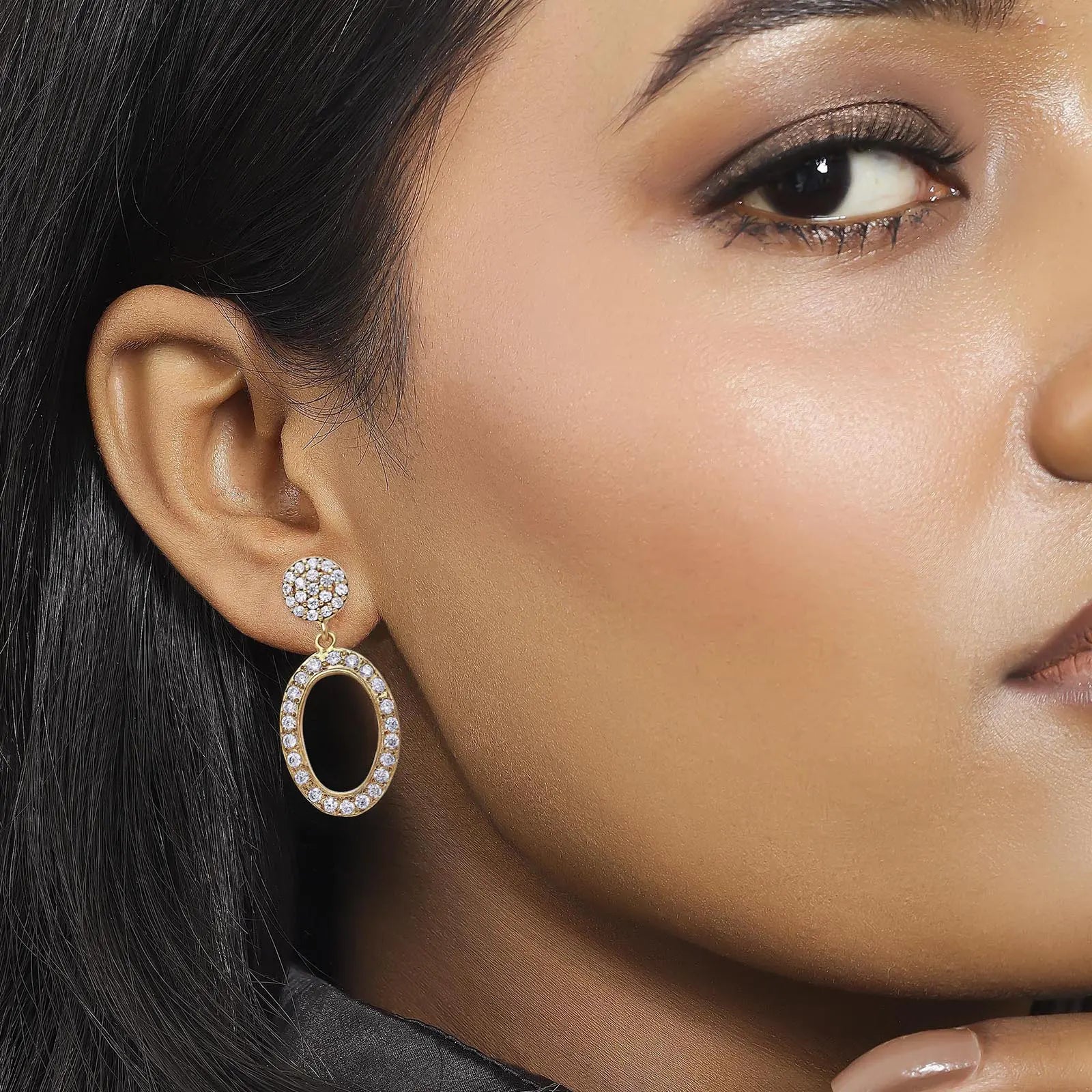 Pure Silver Earrings - Made With Rich CZ Stone