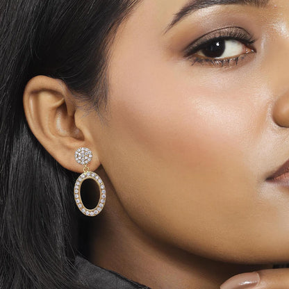Pure Silver Earrings - Made With Rich CZ Stone