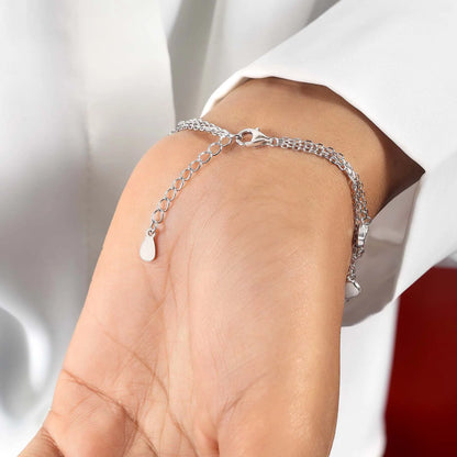 Black Clover Layered Silver Chain Bracelet