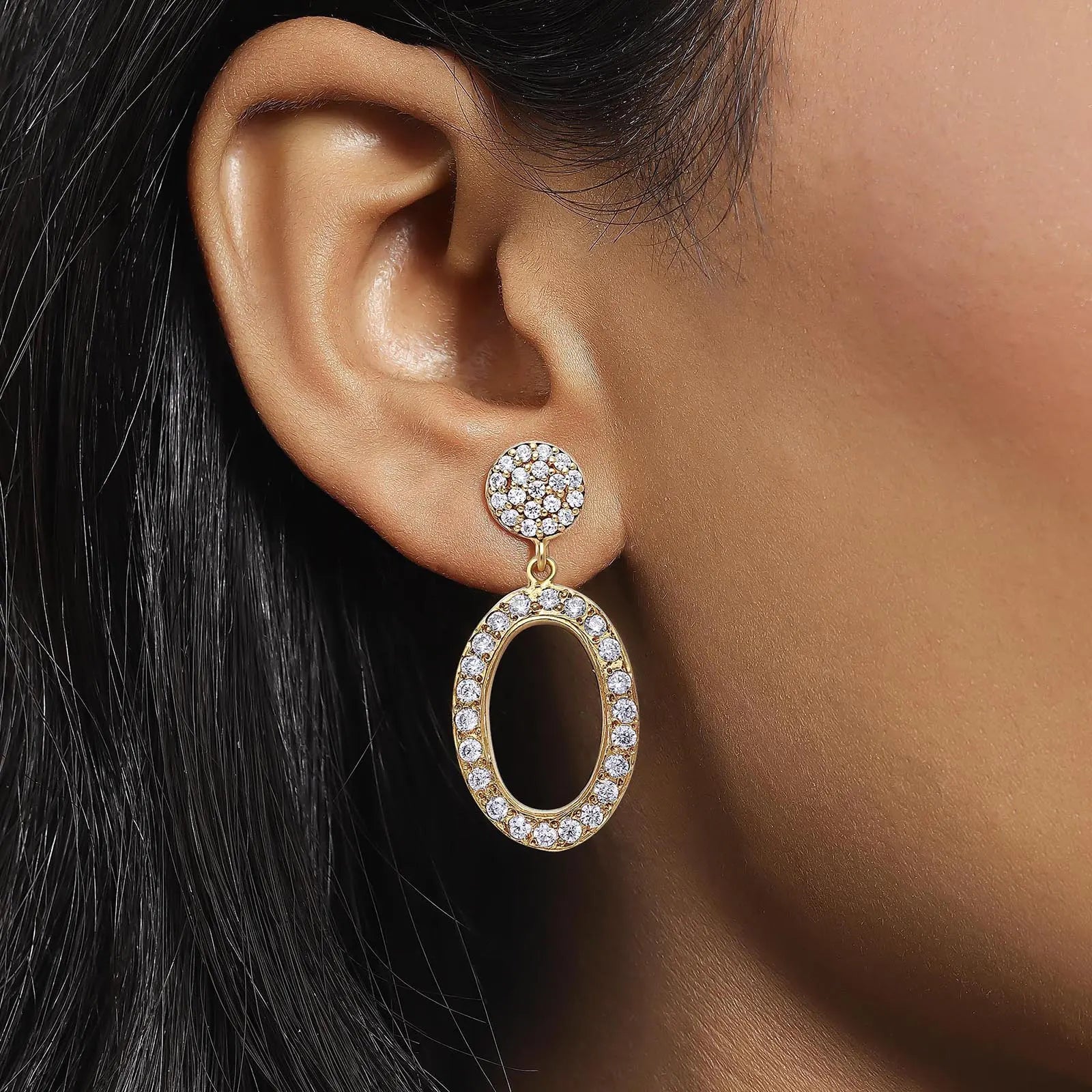 Pure Silver Earrings - Made With Rich CZ Stone