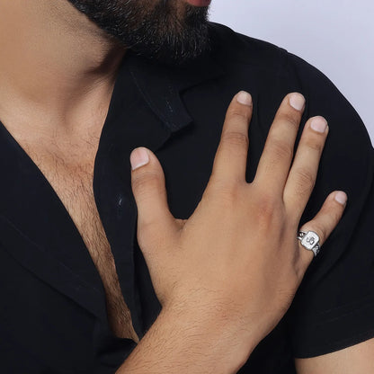 Silver Classic Om Men's Ring