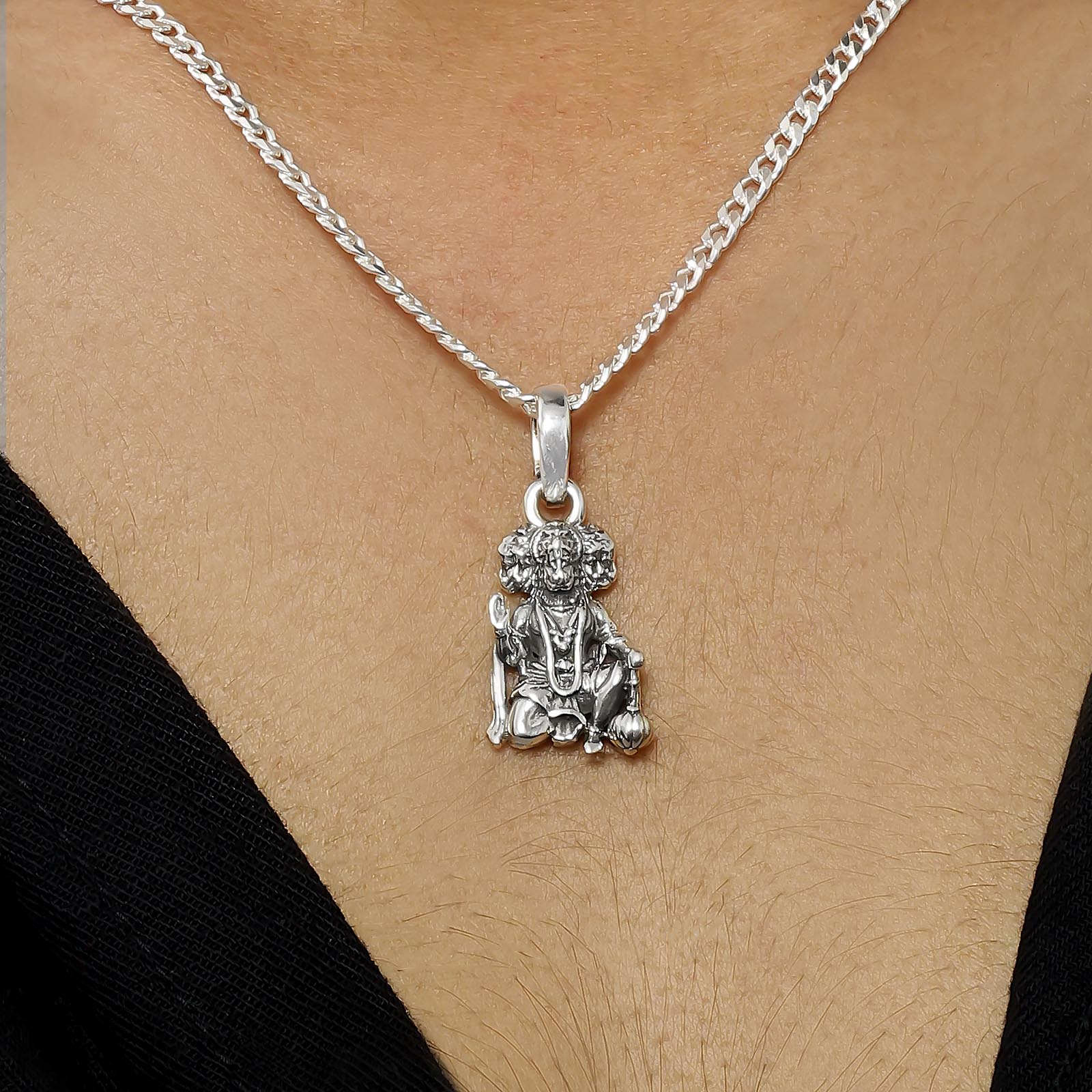 Pure Silver Panchmukhi Hanuman ji Kavach Locket