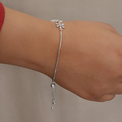 Snowflake Design Silver Bracelet