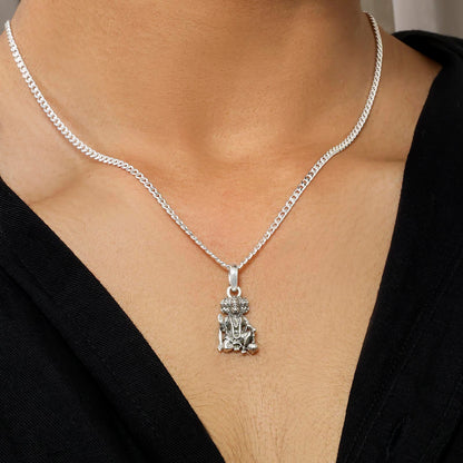 Pure Silver Panchmukhi Hanuman ji Kavach Locket