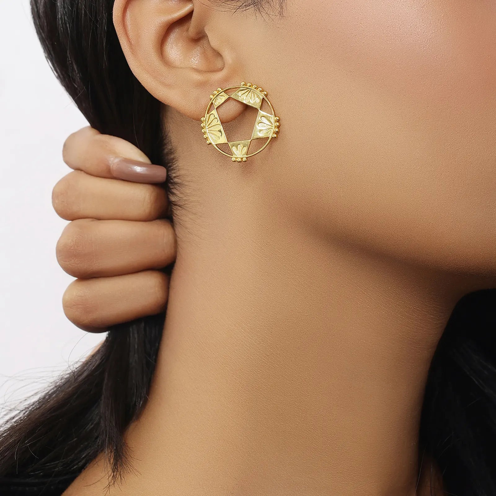 Gold Plated Rising Star Silver Stud Earrings - Tweov Jewels
