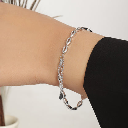 925 Sterling Silver CZ Designer Heart Bracelet for Women