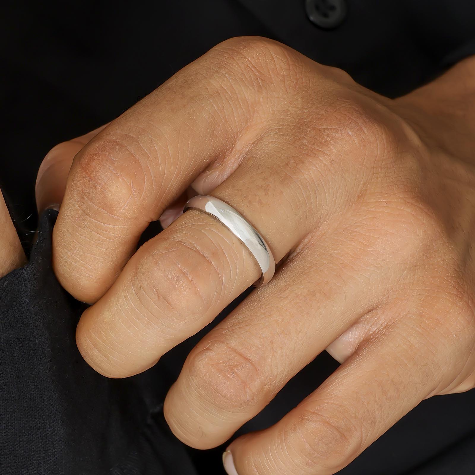 925 sterling silver plain classic ring for men