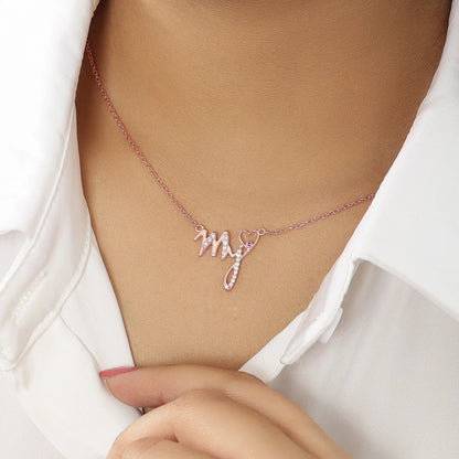 My Heart Rose Gold Silver Necklace