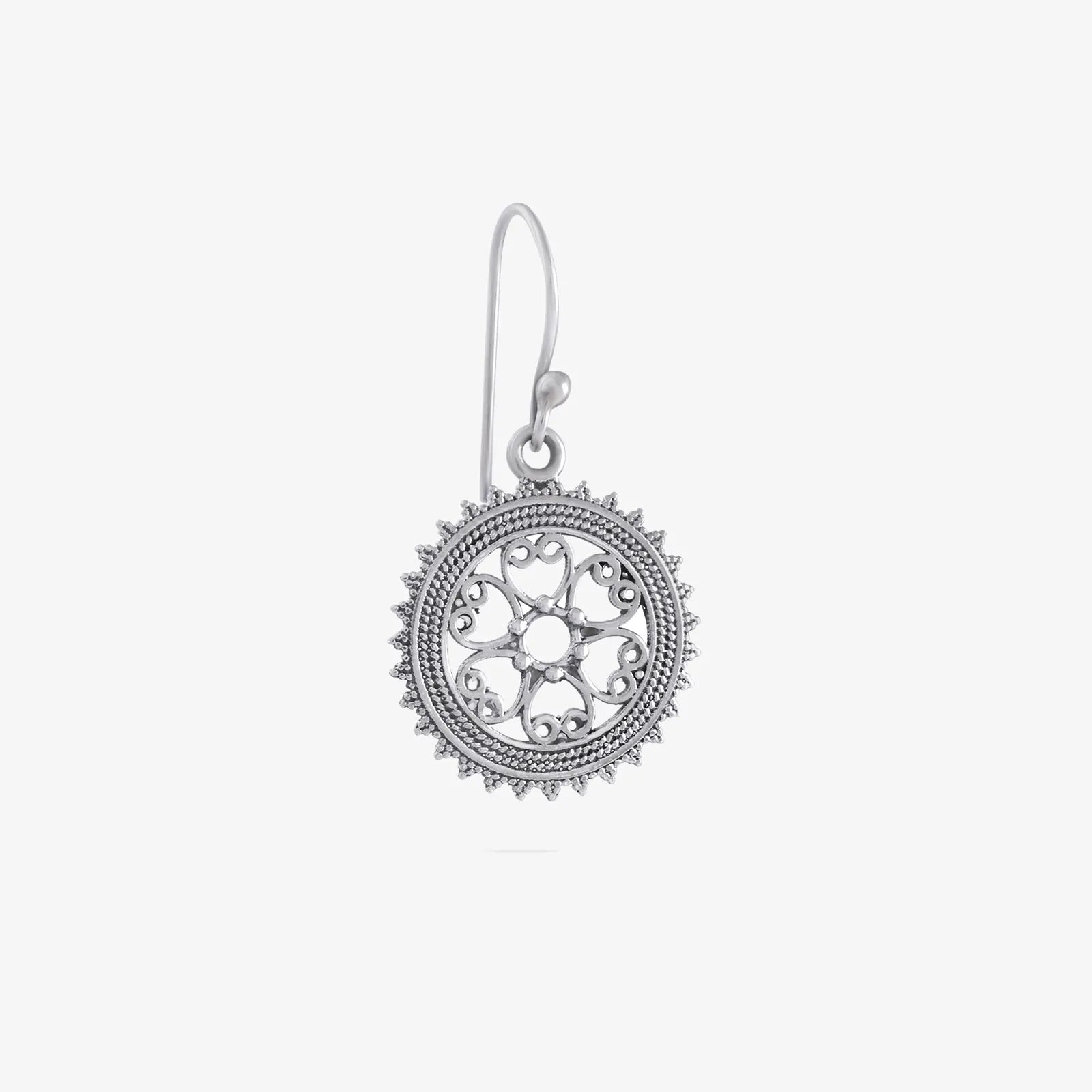 Mini Mandala Design Silver Earrings - Tweov Jewels