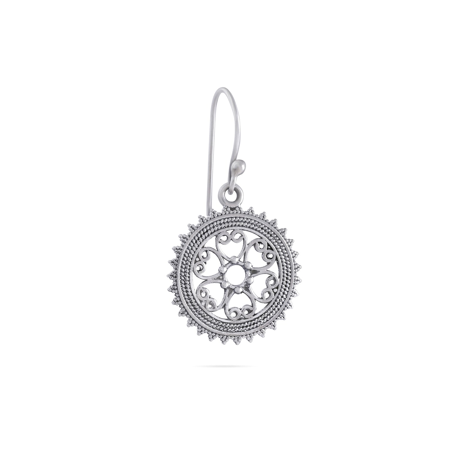 Mini Mandala Design Silver Earrings - Tweov Jewels