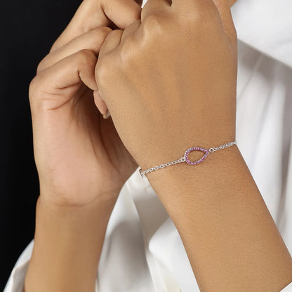 Drop Shape Silver Chain Bracelet