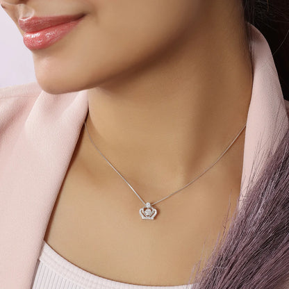 Queen Heart Silver Necklace for Women