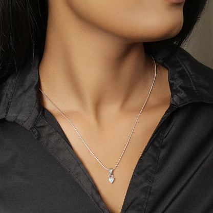 Solitaire Heart Pendant Chain for Women