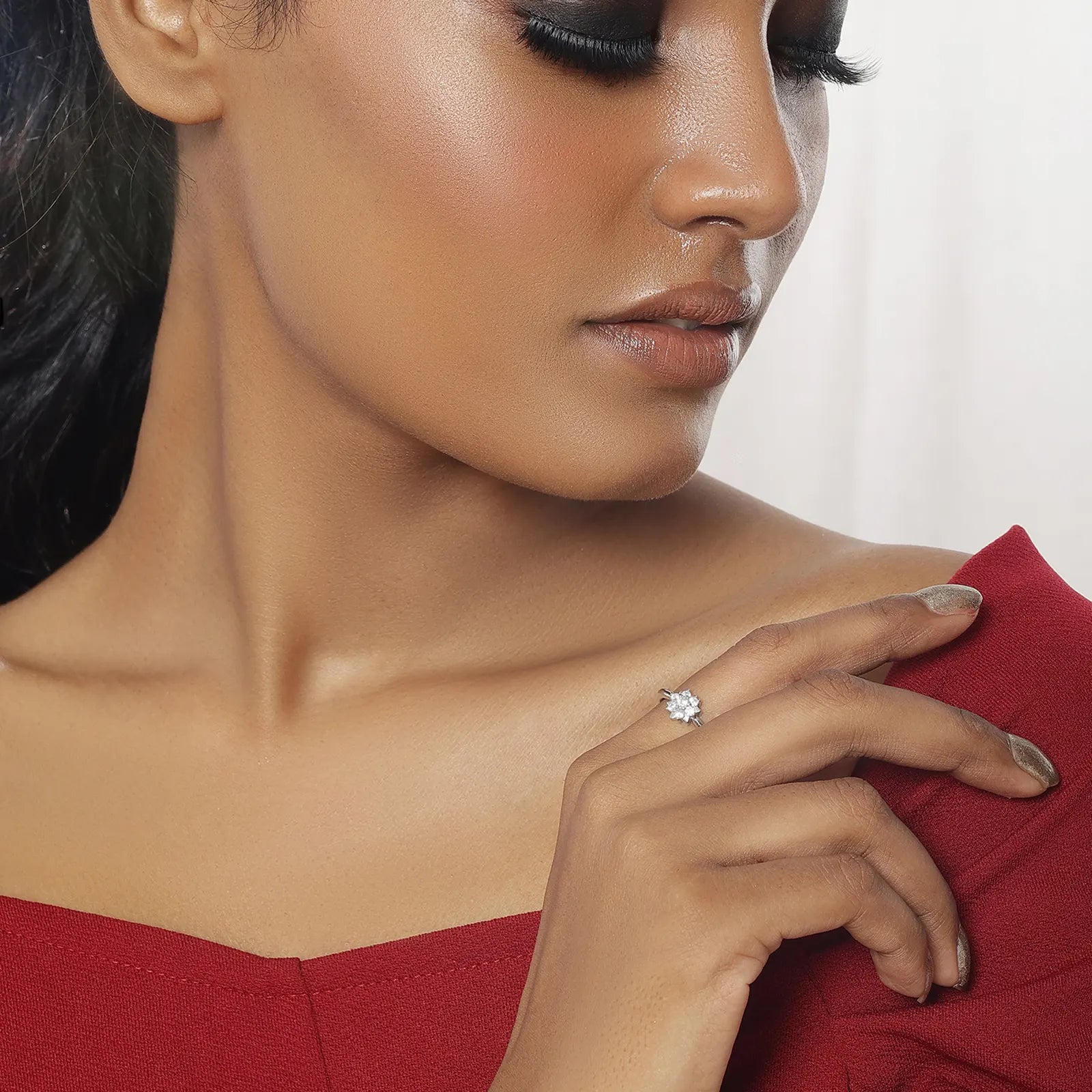 Silver Minimal Floral Ring