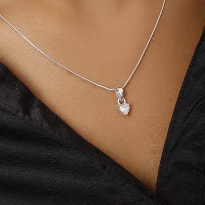 Solitaire Heart Pendant Chain for Women