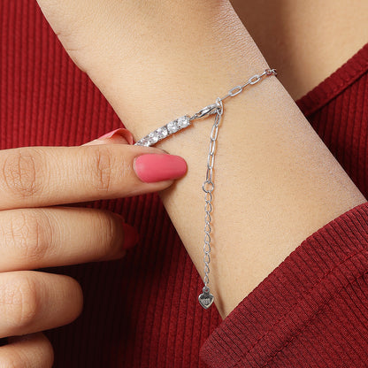 Pure 925 Sterling Silver Stylish CZ Tennis Bracelet for Women's