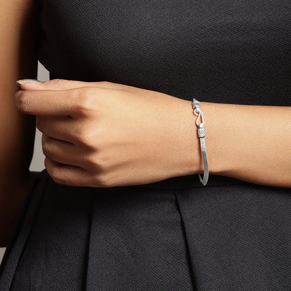 Oxidized Snake Silver Chain Bracelet
