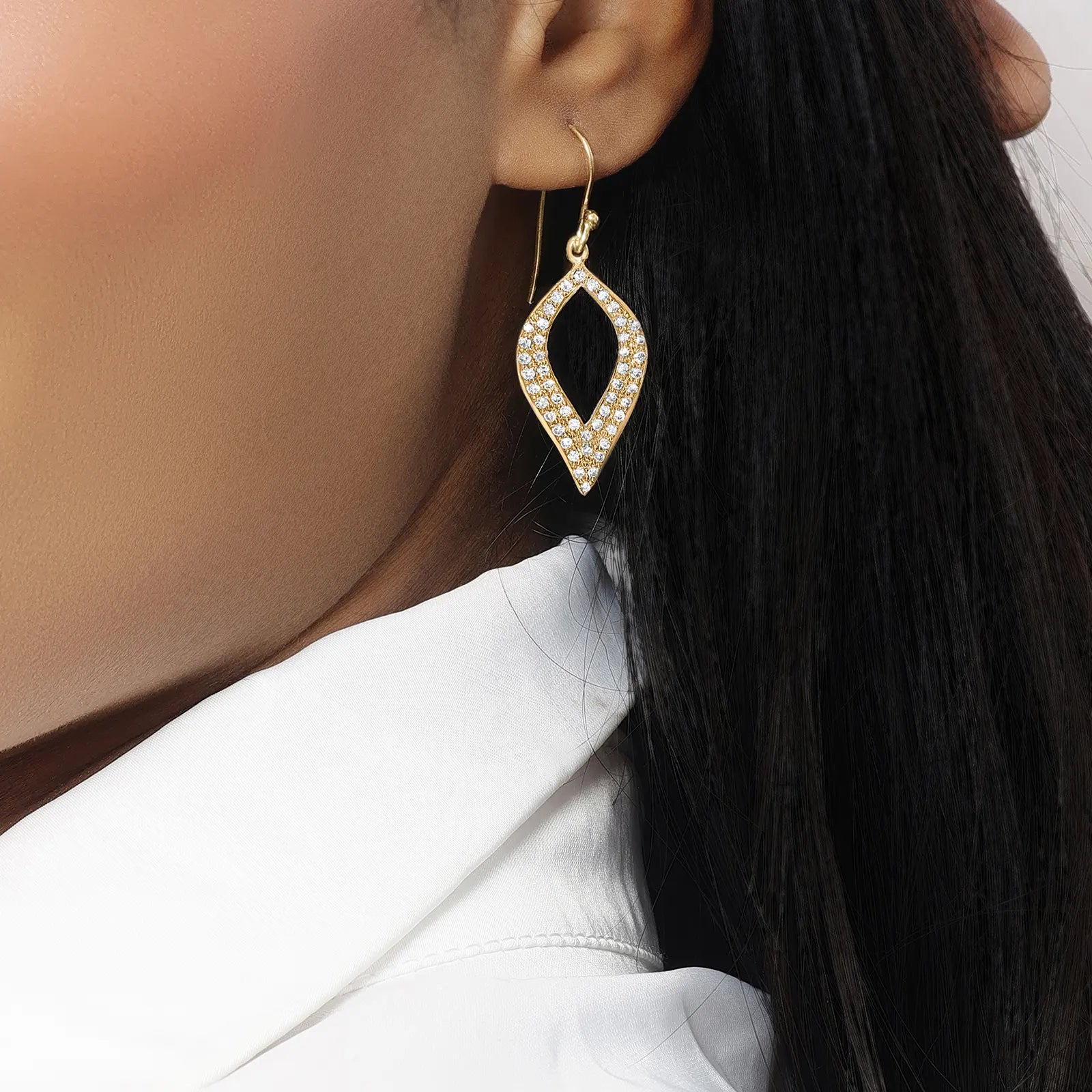 Pure Silver Gold Earrings Odyssey of Cubic Zircon