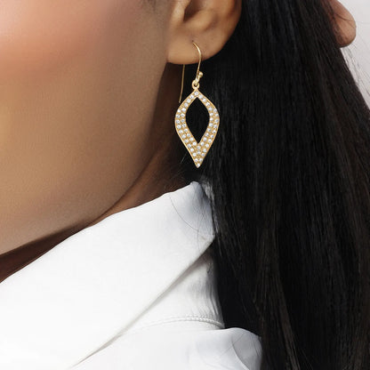 Pure Silver Gold Earrings Odyssey of Cubic Zircon