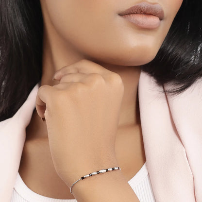 Beaded Silver Chain Bracelet