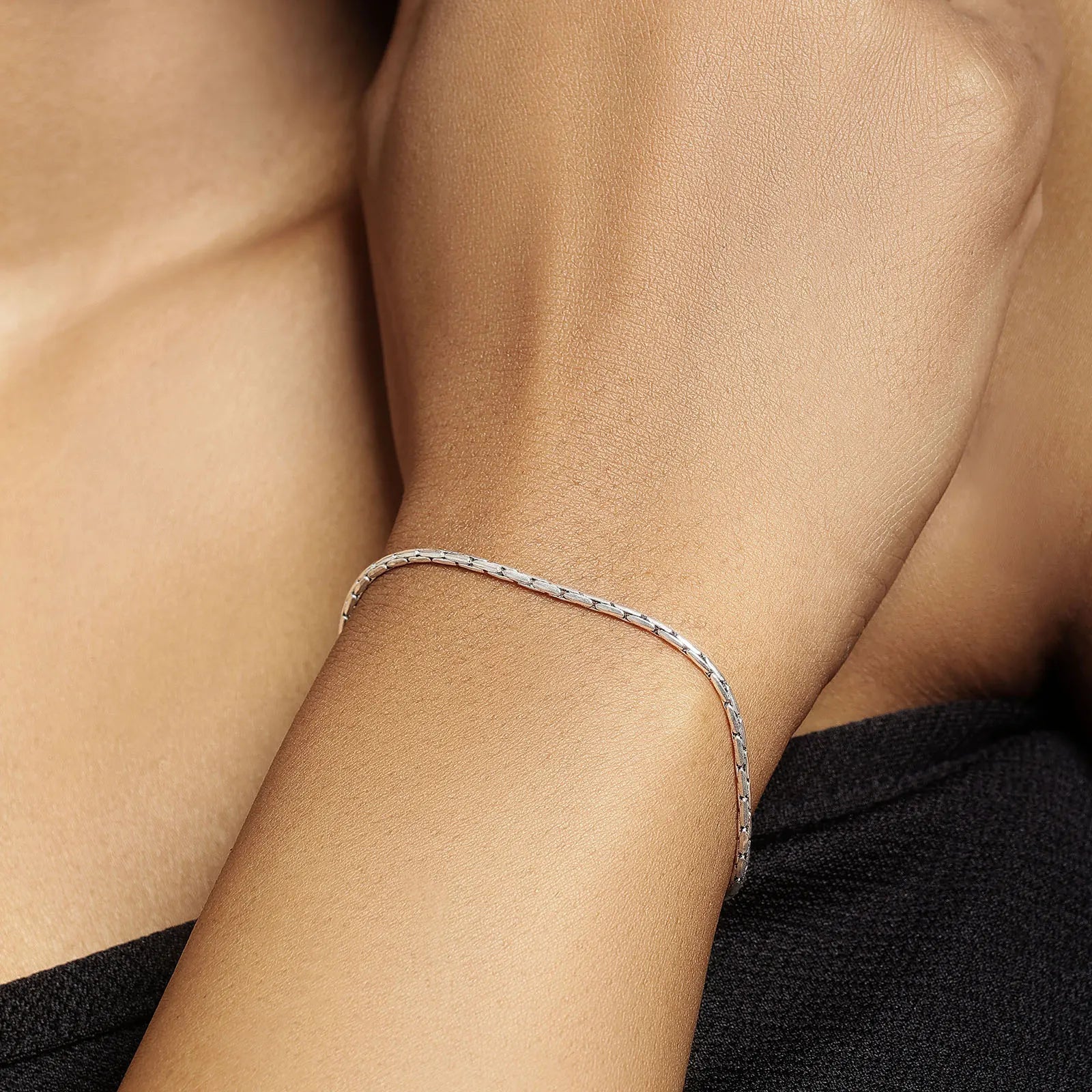 Oxidized Silver Brick Link Bracelet - Tweov Jewels