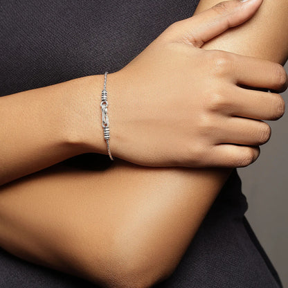 Oxidized Silver Brick Link Bracelet - Tweov Jewels