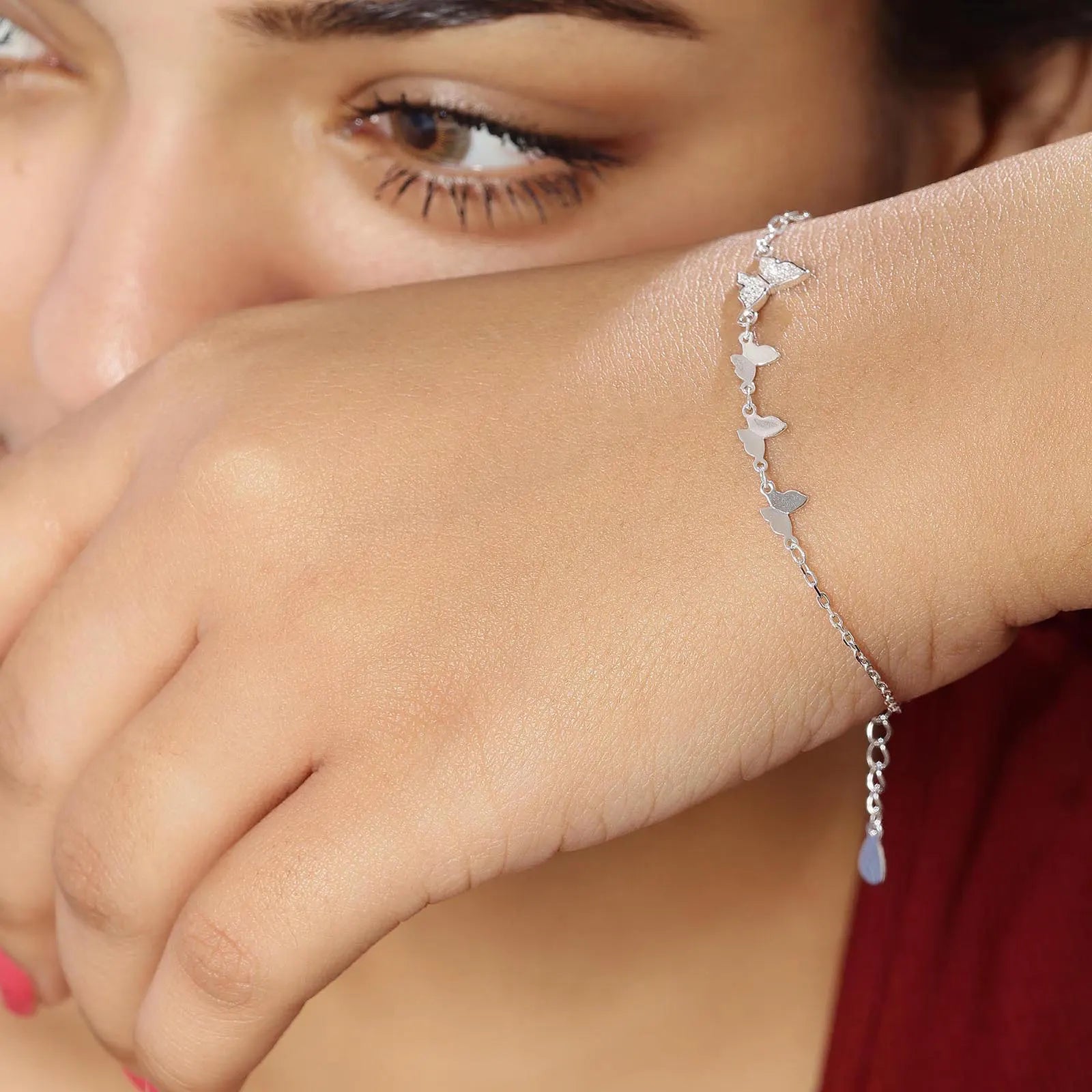 CZ Butterfly Silver Bracelet