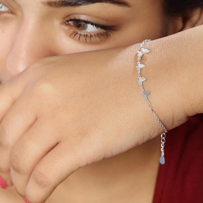 CZ Butterfly Silver Bracelet