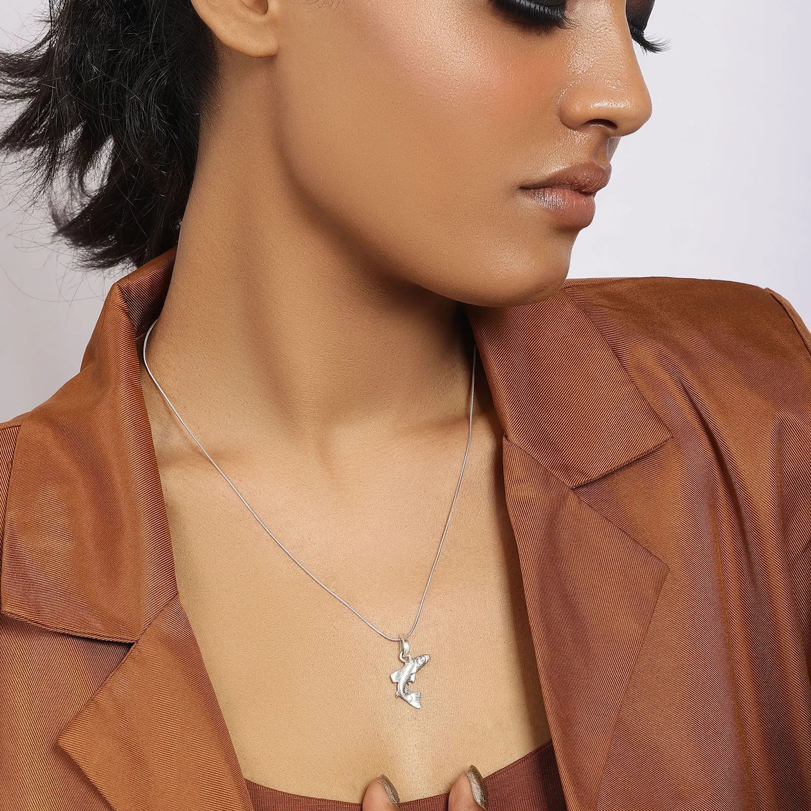 Pure Silver Pendant- Sterling With Dolphin Dollar