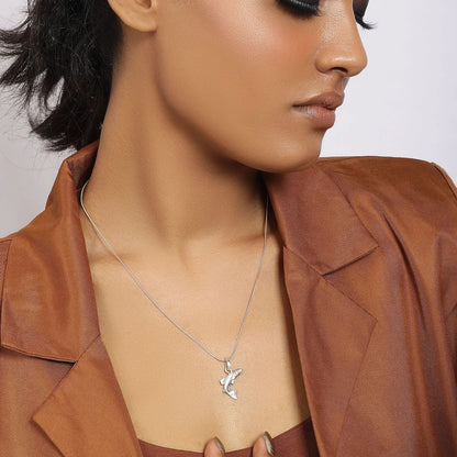 Pure Silver Pendant- Sterling With Dolphin Dollar