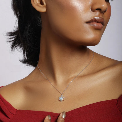 Star Design Silver Necklace