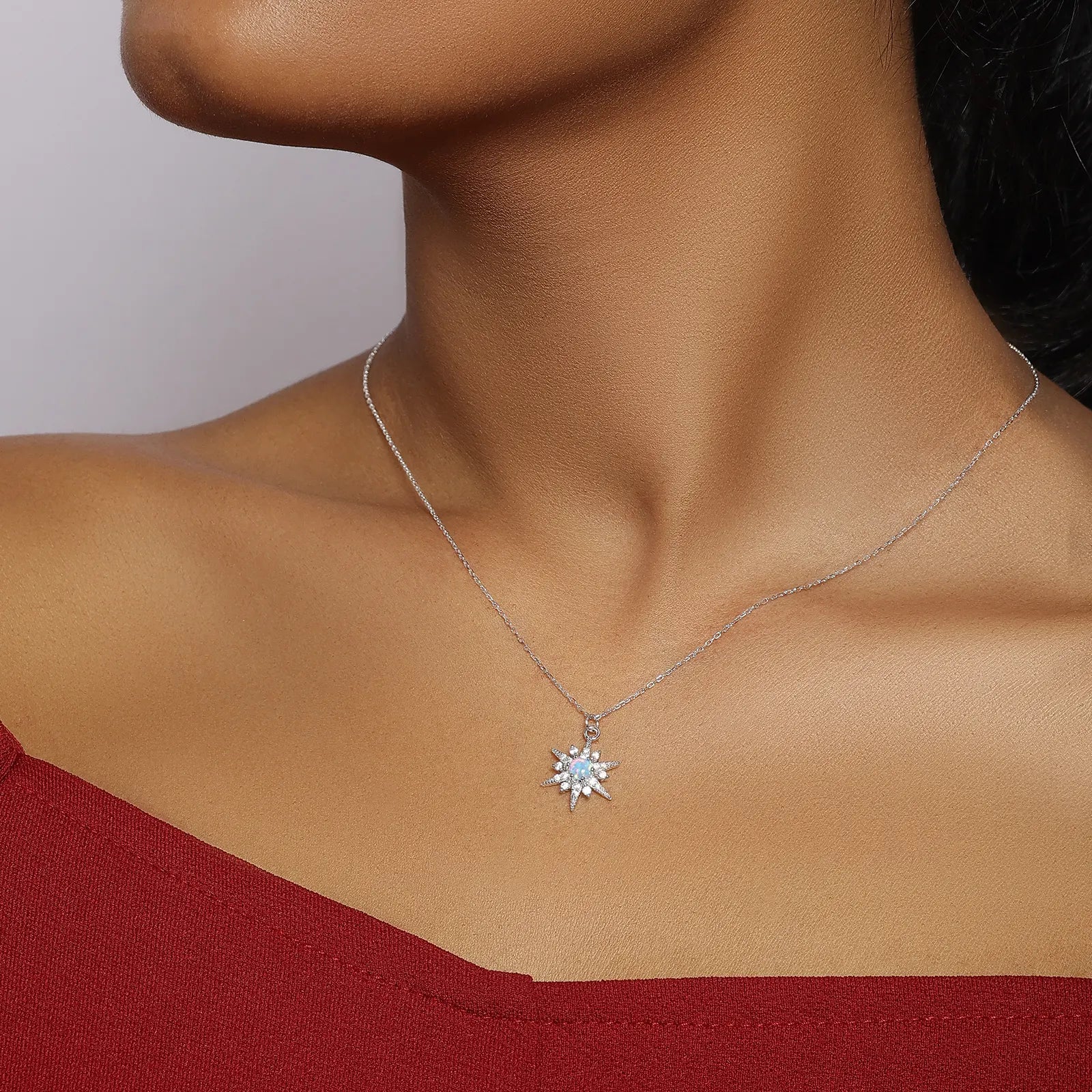 Star Design Silver Necklace