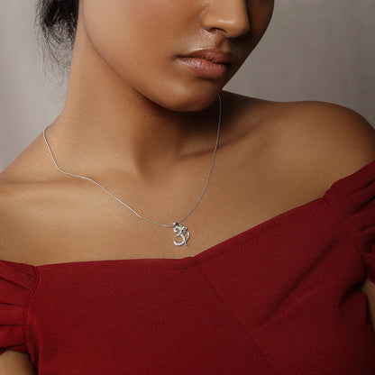 CZ Om Silver Pendant - Tweov Jewels