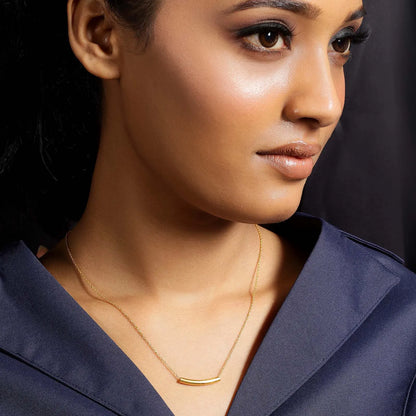 Pure 925 Silver Necklace - Elegant Gold Plated String Chain