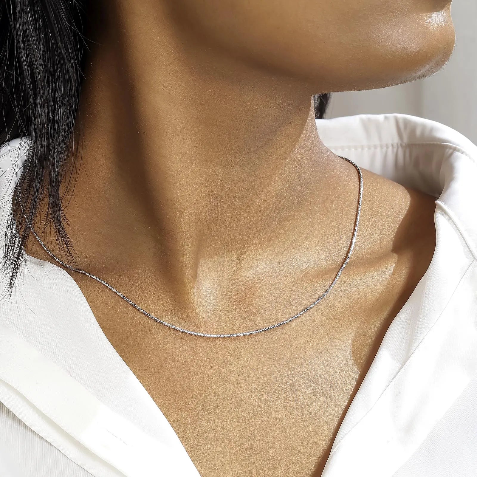 Silver Brick Style Chain