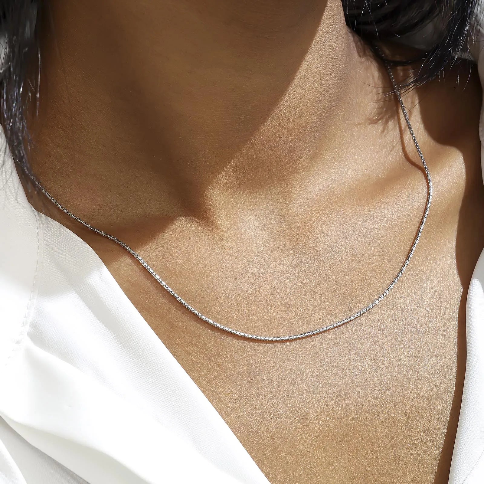 Silver Brick Style Chain