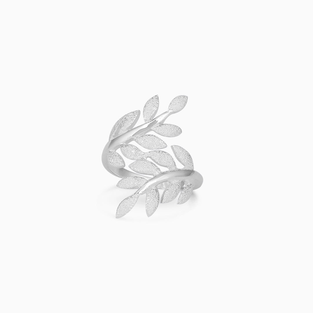 Silver Rings - Pure 925 Silver Ring &#8211; Leafy Nature Design