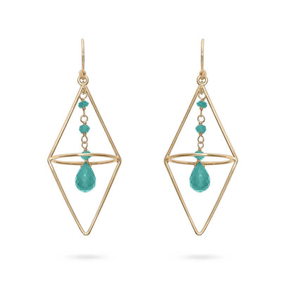 Great Summer Sale - Pure Silver Earrings &#8211; Gold Plated Green Garnet Dangle