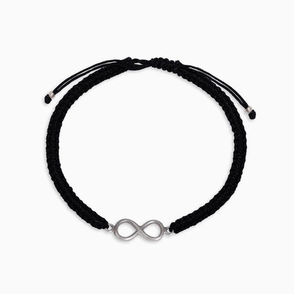 black thread silver anklets - Infinity Black Thread Anklet