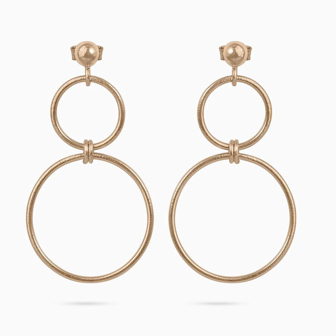 Drop Earrings - Pure Silver Earrings &#8211; Eternal Gold Plated Loop Design