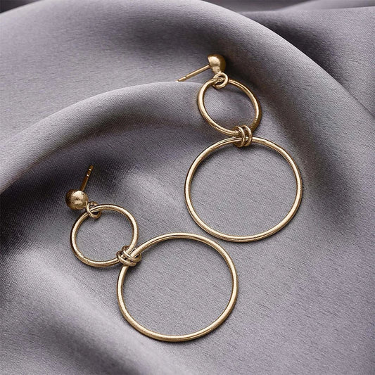 Contemporary Jewellery - Pure Silver Earrings &#8211; Eternal Gold Plated Loop Design