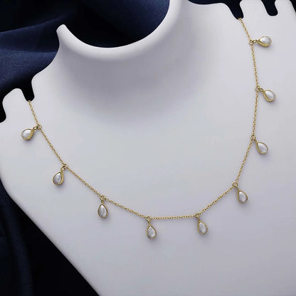 Neck Pieces - Pure Silver Necklace &#8211; Made With Majestic Gold Pearls