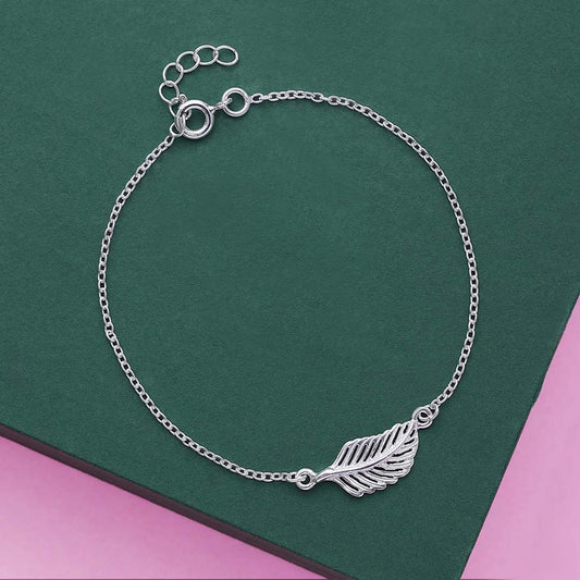 Krishna braclets - Silver Bracelet for Women &#8211; Krishna Divine Leafy Design