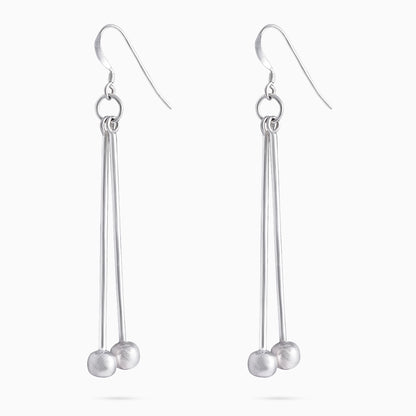 Drop Earrings - Pure Silver Earrings &#8211; Double Delight Long Drop Model