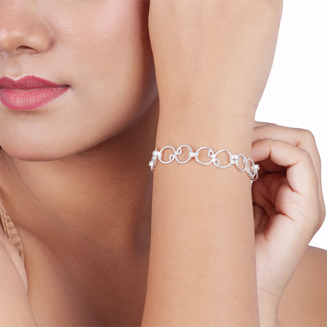 Great Summer Sale - Pure Silver Bracelet &#8211; Made With Infinity Lock
