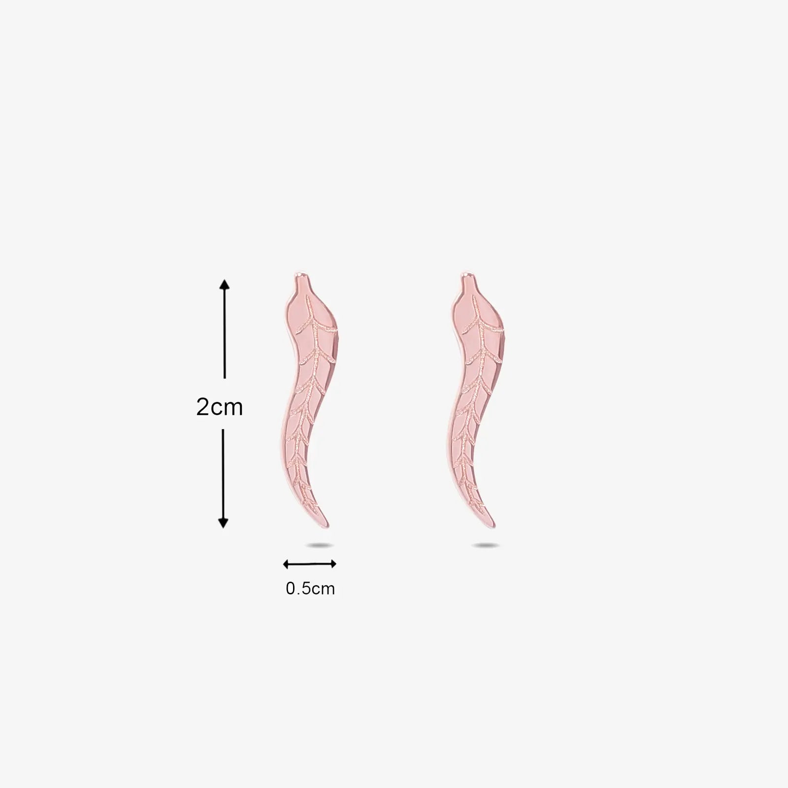 Rose Gold Silver Leaf Design Stud Earrings - Tweov Jewels