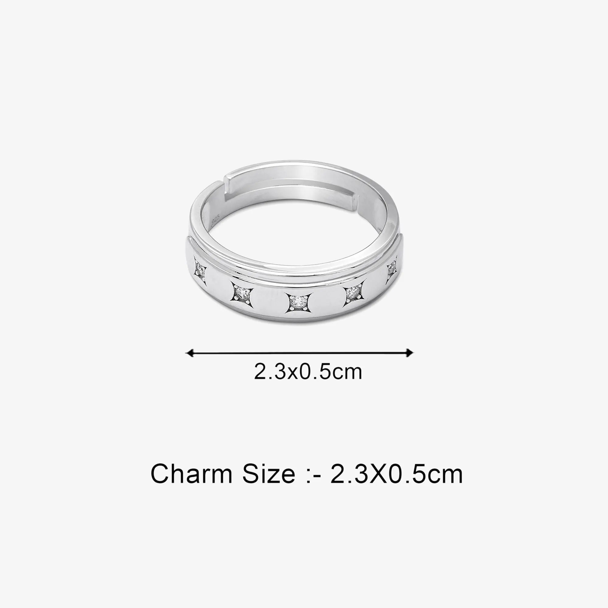 CZ Studded Starlight Silver Ring for Women