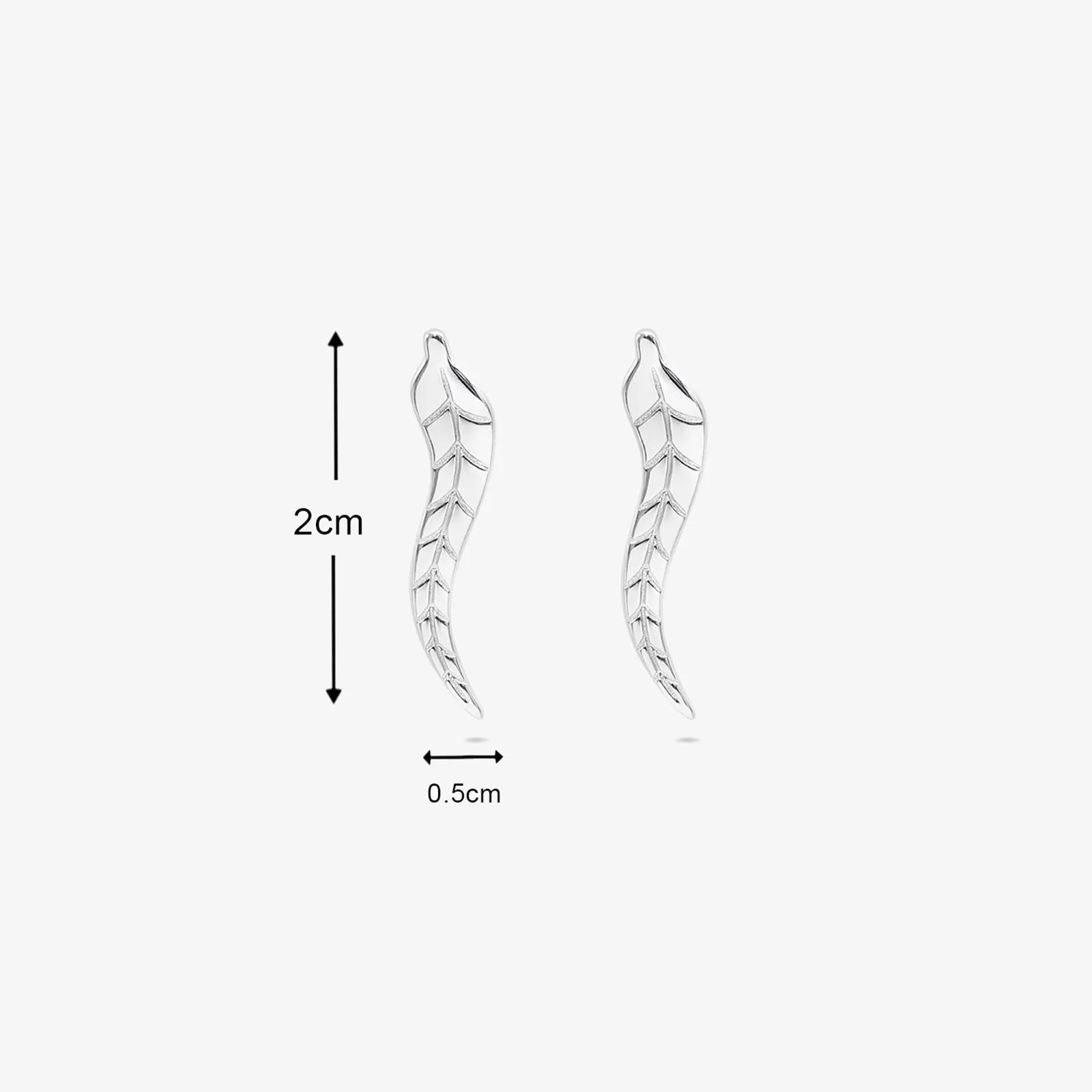 Silver Leaf Stud Earrings for Women - Tweov Jewels