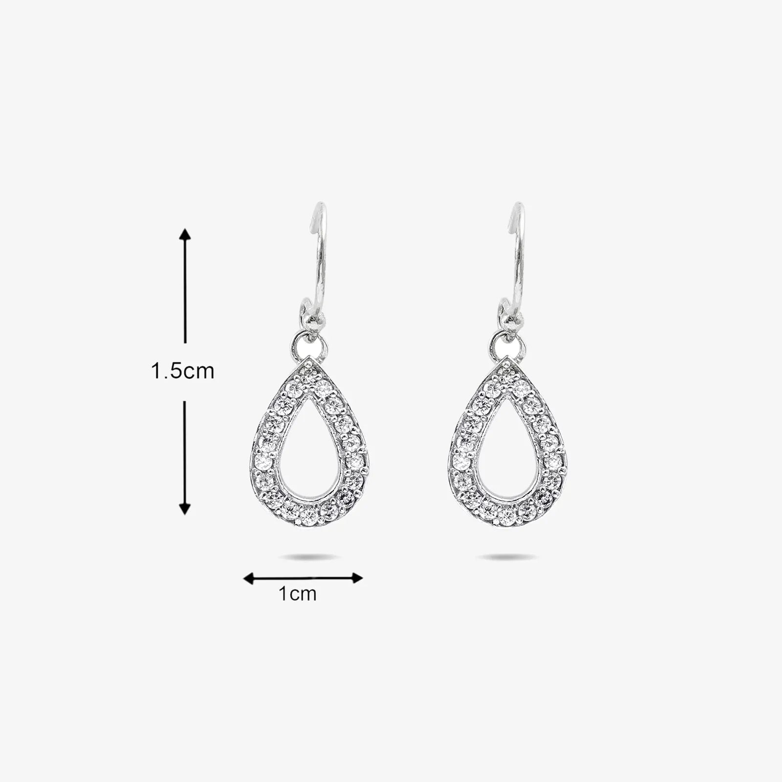 Grand CZ Stone With Silver Finish Earrings