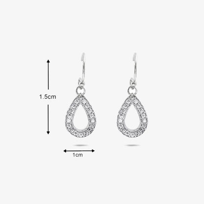 Grand CZ Stone With Silver Finish Earrings